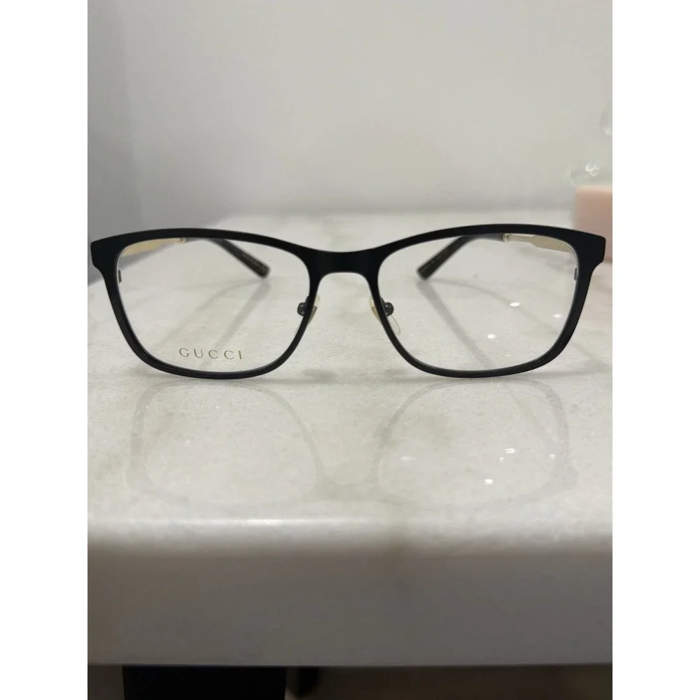 Gucci GG0301O 001 Black Rectangular Full Rim Plastic/Metal Eyeglasses 55-17-150